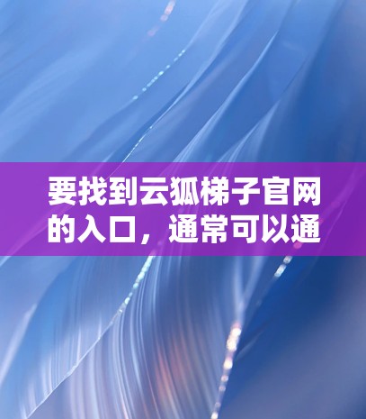 要找到云狐梯子官网的入口,通常可以通过以下方式进行搜索