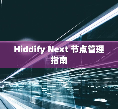 Hiddify Next 节点管理指南
