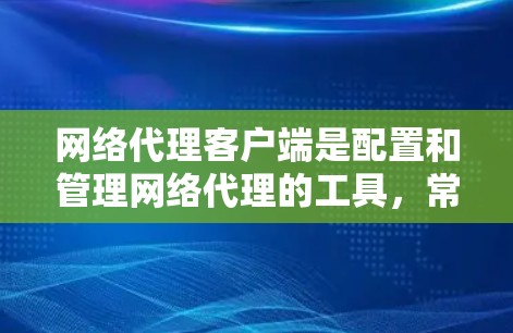 网络代理客户端是配置和管理网络代理的工具,常用于浏览器或应用程序设置。根据需求和评估,以下是几款常见工具的分析及排名 网络代理客户端是配置和管理网络代理的工具,常用于浏览器或应用程序设置。根据需求和评估,以下是几款常见工具的分析及排名