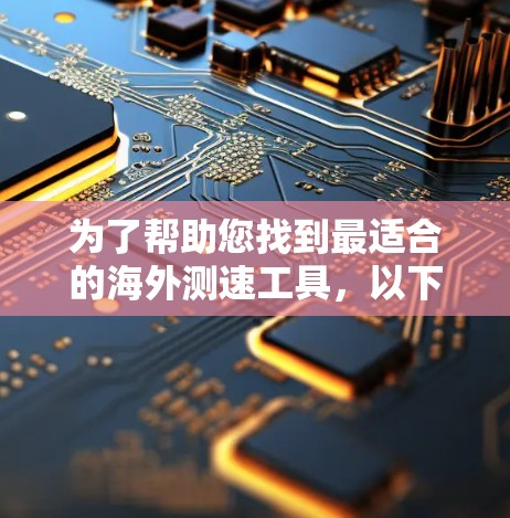 为了帮助您找到最适合的海外测速工具,以下是根据您的需求整理的分类和推荐 为了帮助您找到最适合的海外测速工具,以下是根据您的需求整理的分类和推荐